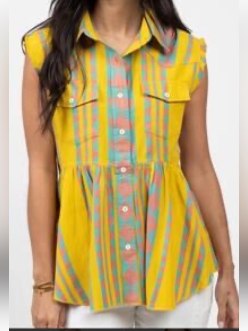 Ivy Jane Sundancing sleeveless raw hem southwestern small